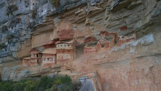 Peru, Revash tombs aerial drone footage
