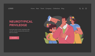 Neurotypical concept. Visual journey into cognitive processes and social interactions. Exploring thought patterns and behavior norms. Differences between people cognitive thinking. Flat vector