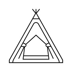 teepee tent kid bedroom line icon vector. teepee tent kid bedroom sign. isolated contour symbol black illustration © vectorwin