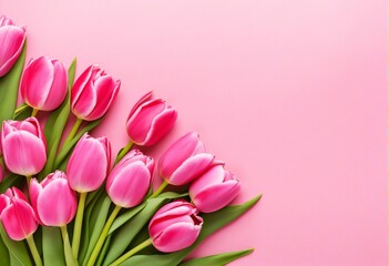 an illustration of flowers on a pink background