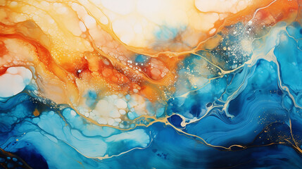 Naklejka premium Marble ink abstract art background. Exquisite PowerPoint and webpage landing background.