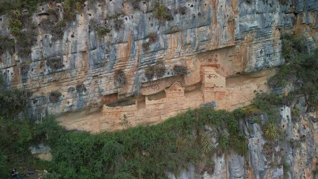 Peru, Revash tombs aerial drone footage