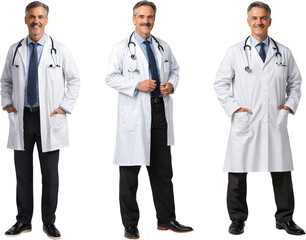 professional photo of a happy doctor isolated on white background
