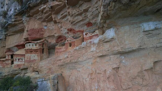 Peru, Revash tombs aerial drone footage
