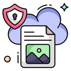 Editable design icon of cloud image file