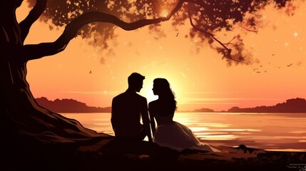 Romantic Sunset on the beach