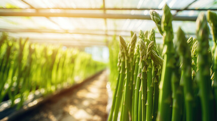 vegetables asparagus production and cultivation, green business, entrepreneurship harvest. sunlight
