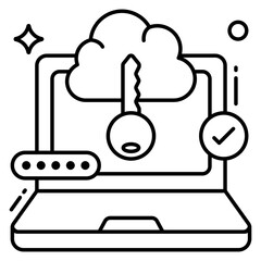 Editable design icon of cloud security