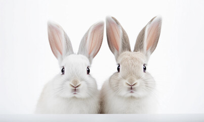 Obraz premium white rabbit on white background
