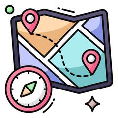 Premium design icon of map 