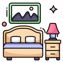 Premium download icon of bed