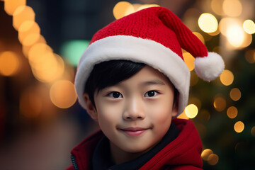 Generative ai portrait image of cute child on winter fairytale new year magic time