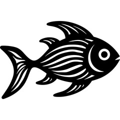 striped fish abstract black vector logo