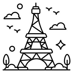 Trendy design icon of Eiffel tower