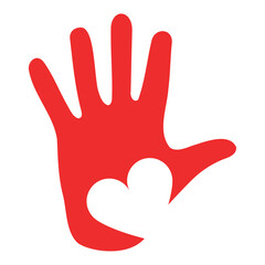 Obraz premium red hand day with heart