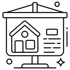 A creative design icon of home presentation 