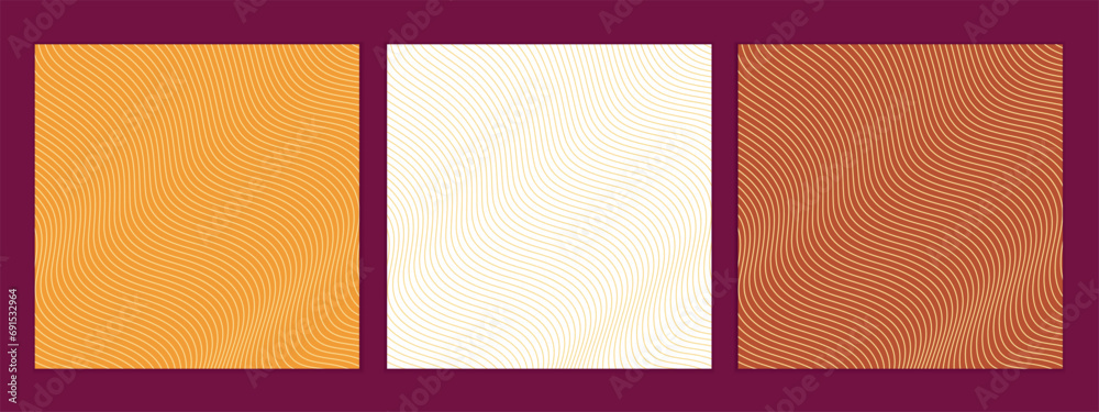 Poster abstract seamless set of saffron wave line pattern perfect for banner poster.