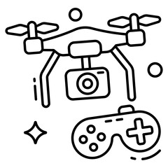 Unique design icon of drone camera 