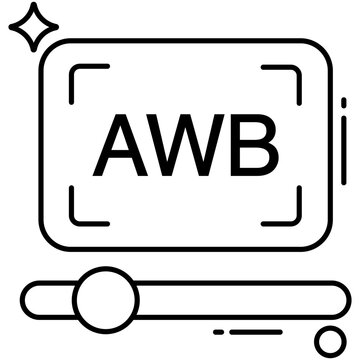Trendy design icon of awb isolated on white background 