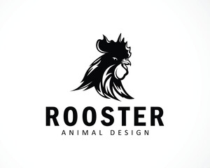 head rooster logo creative farm,food business animal creative vector