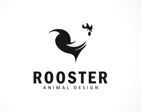rooster logo creative black and white design animal farm business