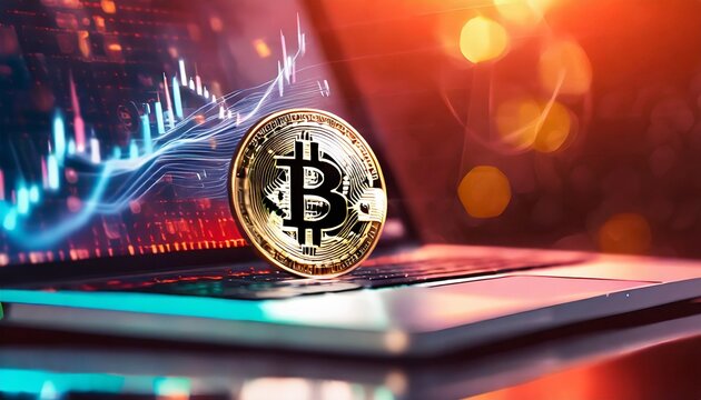 euro coin on a laptop