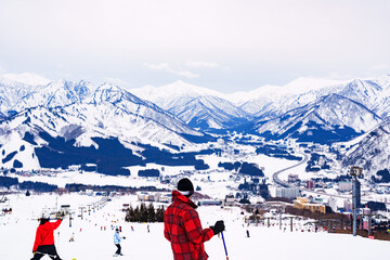 ski slope in winter japan