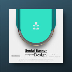 Business media background post design square banner template for place text and picture advertisement.