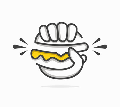 holding and squeeze burger logo design