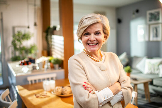 Confident senior woman looking at camera