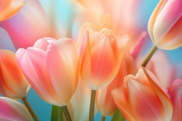 Abstract Tulips In Vibrant Spring Colors