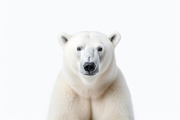 Adult Polar Bear Portrait Isolated On White Photorealism