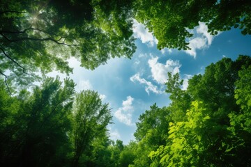 Carbon Neutrality And Preserving Nature Depicted Through Sky And Trees