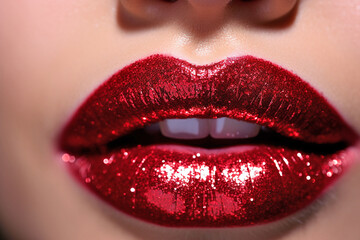 Red glitter polish lipstick