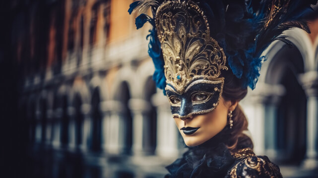 Ritratto di Donna Enigmatica con Maschera
