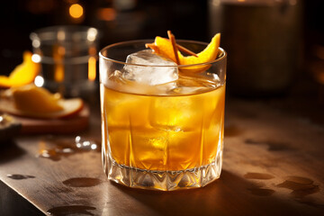 Fresh cocktail on dark background	