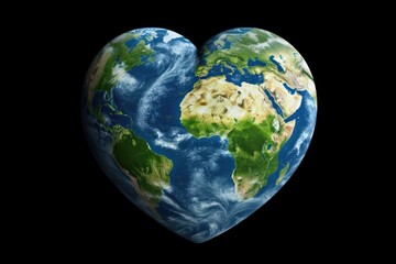 Heartshaped Earth, Love And Save Our Planet Black