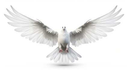 White Pigeon Isolated on the Minimalist Background. Peace, Divine, Love, Fertility Concept  © Humam