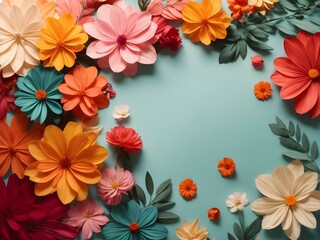 "Blossoming Whimsy: A Vibrant and Playful Floral Tapestry"