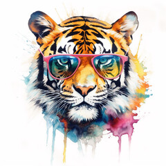 tiger with sunglasses