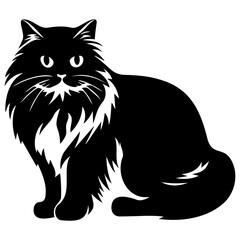 cute cat vector illustration, Generative AI.	