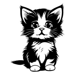 cute cat vector illustration, Generative AI.	