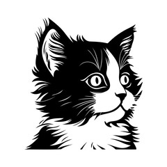 cute cat vector illustration, Generative AI.	