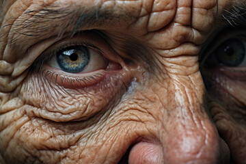 close up of elderly eye - obrazy, fototapety, plakaty