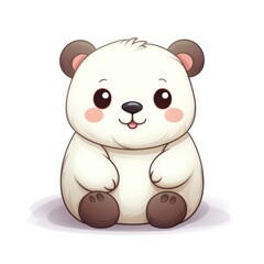 Naklejka premium Cute cartoon 3d character bear on white background