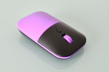 The Pink computer mouse close up