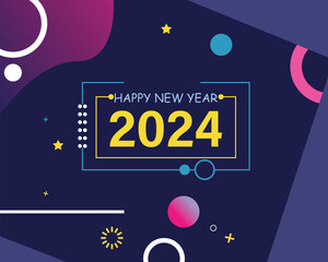 Happy New year 2024 post design template 