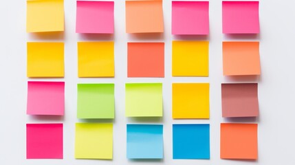 abstract colorful sticky notes for creative work, memo reminders, and business planning - obrazy, fototapety, plakaty