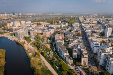 Fototapeta na wymiar Elevated view of the apartments in Warsaw