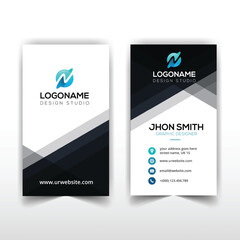 Modern And Simple Vertical Business Card Design. template. clean, creative, style, flat, corporate, company, Clean flat design. Vector illustration